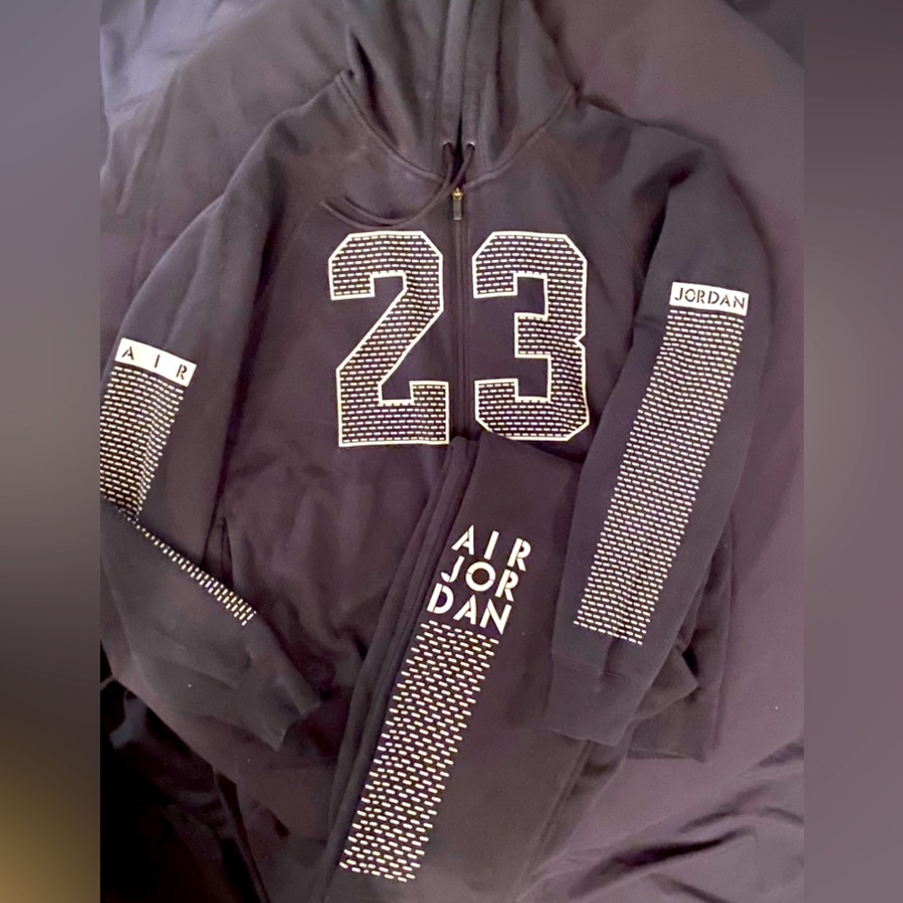 Air Jordan Sweat Suit zip up jacket with hood.